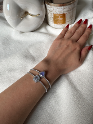 Pulseiras Cravejadas Pedra Central